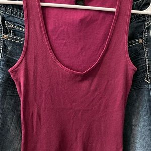 Express dark blue denim jeans size 2 and magenta tank size s